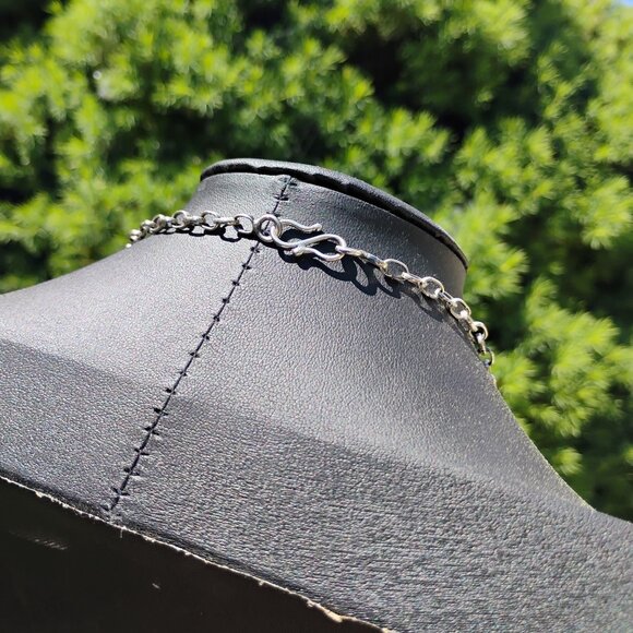 Southwest Purple Spiny Oyster Shell Sterling Silver Lariat Necklace Adjustable - Picture 7 of 8